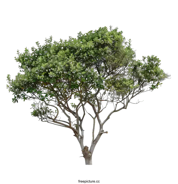 [Transparent Background PNG]Isolated Green Tree with White Background
