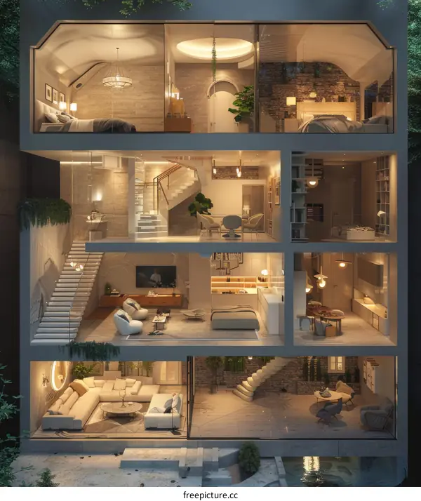 Modern Multi-Level Home Interior Design