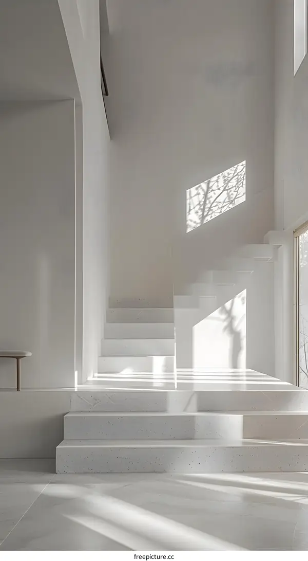 White Minimalist Staircase Interior Design