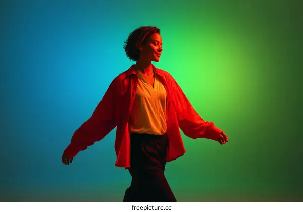 Stylish Woman in Vibrant Colors