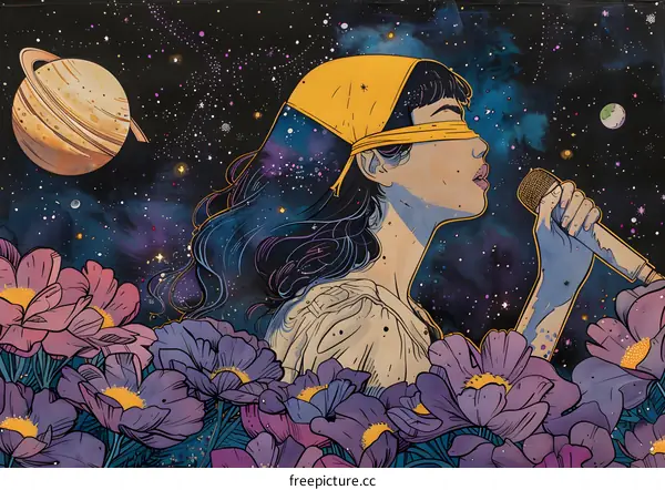 Cosmic Serenade Woman Singing