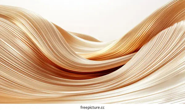 Abstract Flowing Gold Beige Lines Design