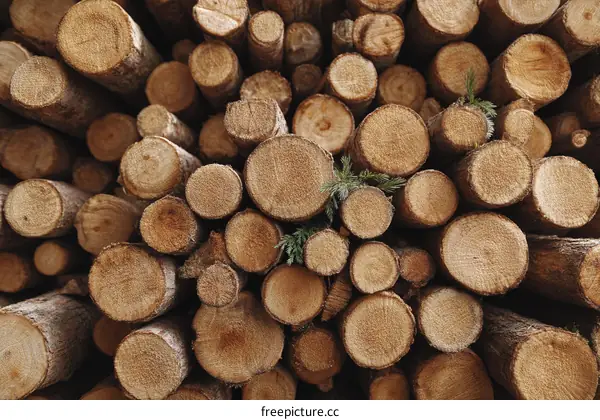 Stacked Logs in a Woodpile