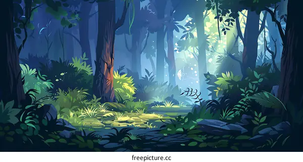 Forest Path Sunlight Through Trees