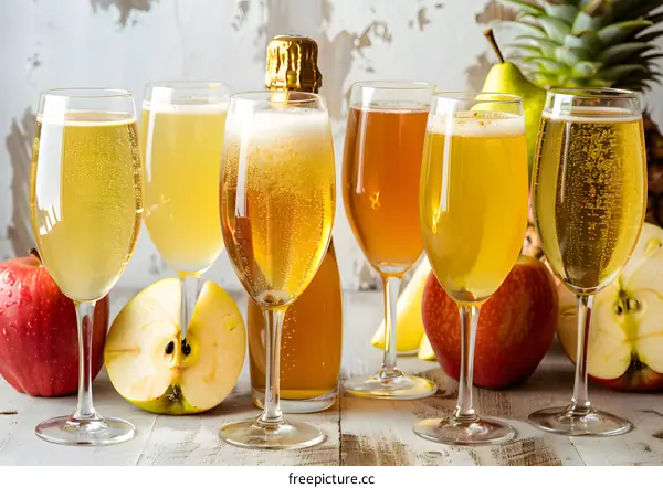 Sparkling Apple Cider with Apples and Pear
