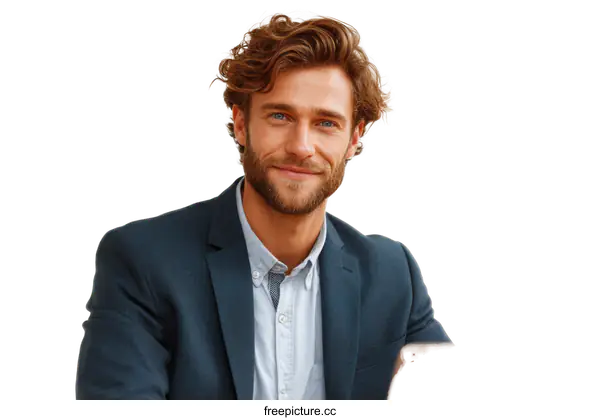 [Transparent Background PNG]Confident Businessman Portrait