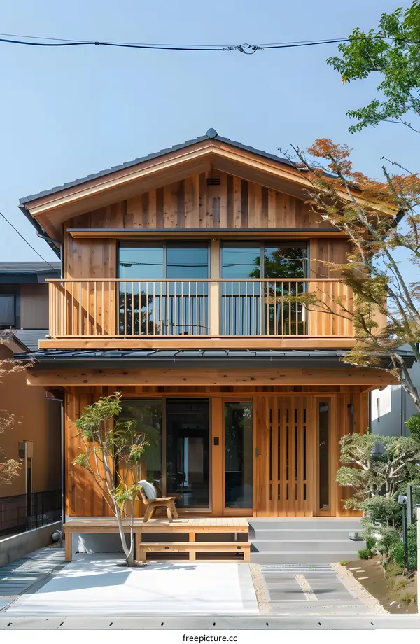Modern Japanese Style House With Wooden Exterior