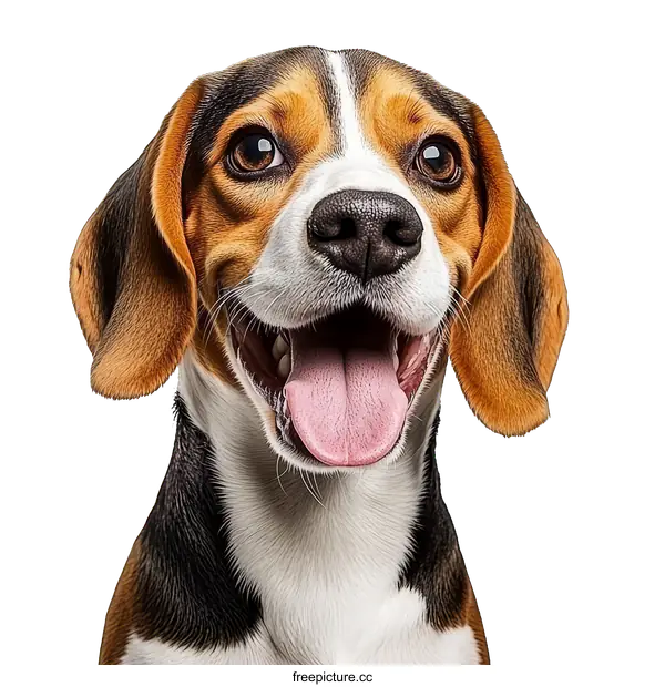 [Transparent Background PNG]Closeup Portrait of a Beagle Dog