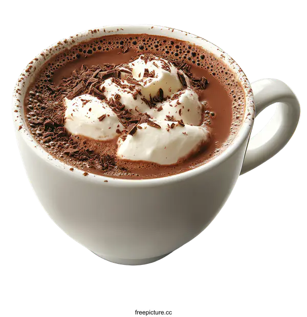 [Transparent Background PNG]Hot Chocolate in a White Mug