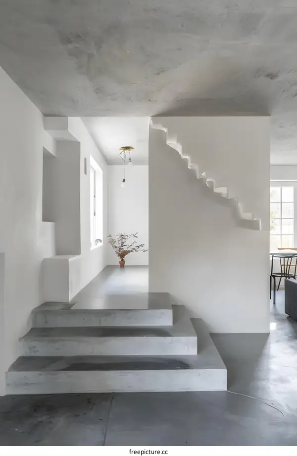Modern Concrete Stairs in Minimalist Home