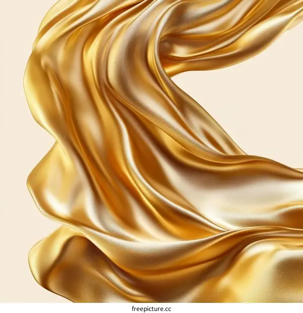 Golden Fabric Flowing Abstract Design