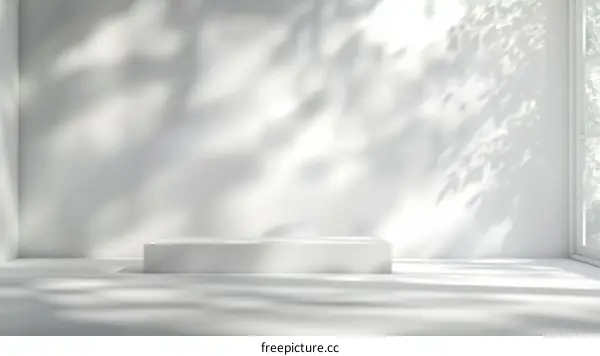 Minimalist White Product Display Stage with Natural Light