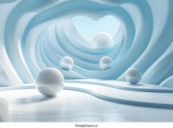 Blue and white geometric shapes