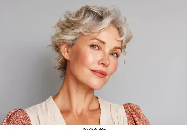 Closeup Portrait of a Beautiful Mature Woman
