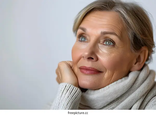 Portrait of a Hopeful Senior Woman