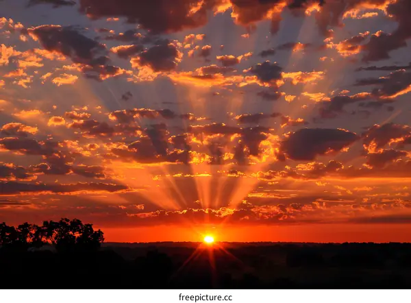 Beautiful Sunset with Orange Sky