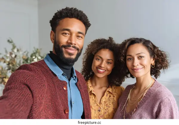 Happy Family Portrait in Cozy Indoor Setting