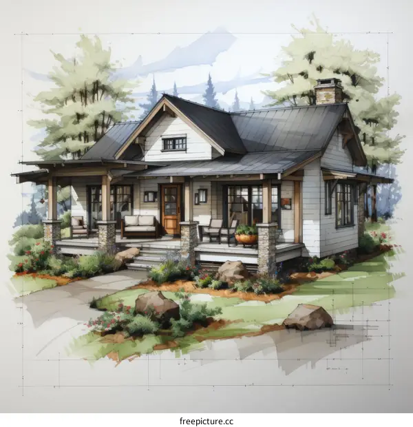 Small Modern Farmhouse Plans: Elevations & Floor Plans