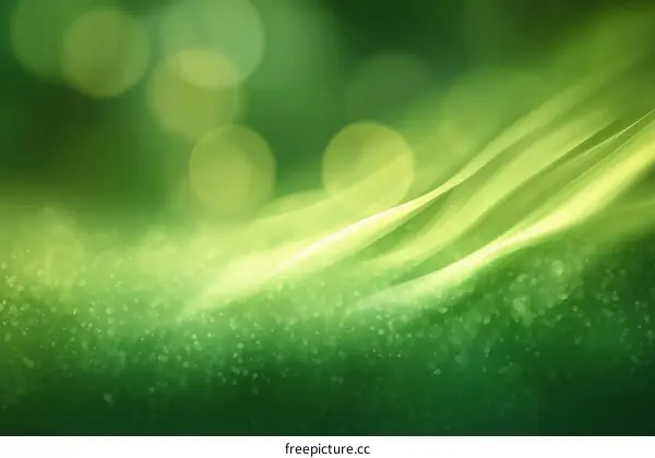 Abstract Green Background with Light Effects