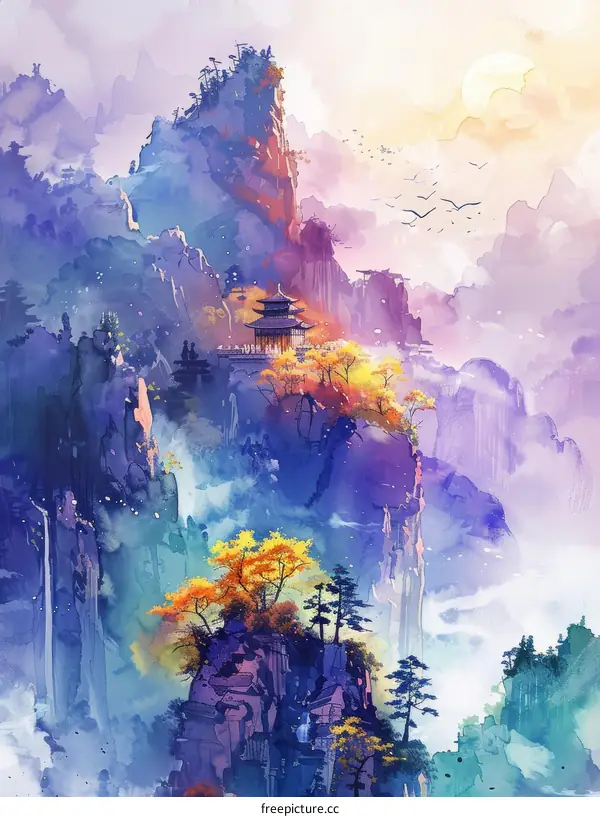 Purple Mountain Illustration