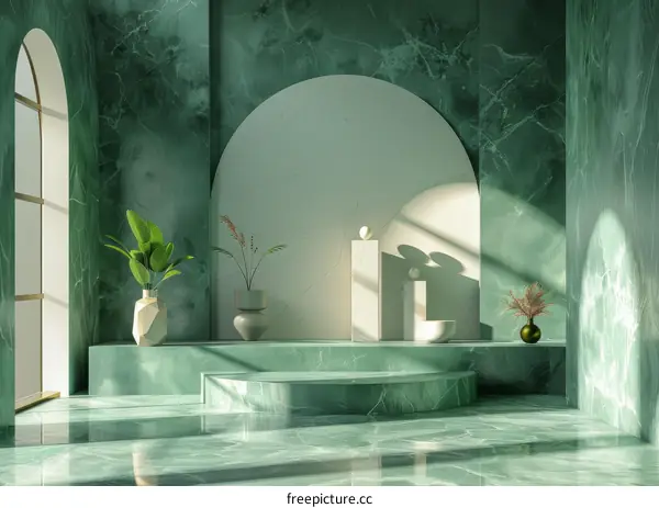 Emerald Green Marble Interior Design Showcase