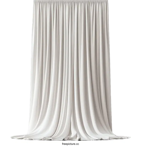 [Transparent Background PNG]Elegant White Curtain Drapery Design