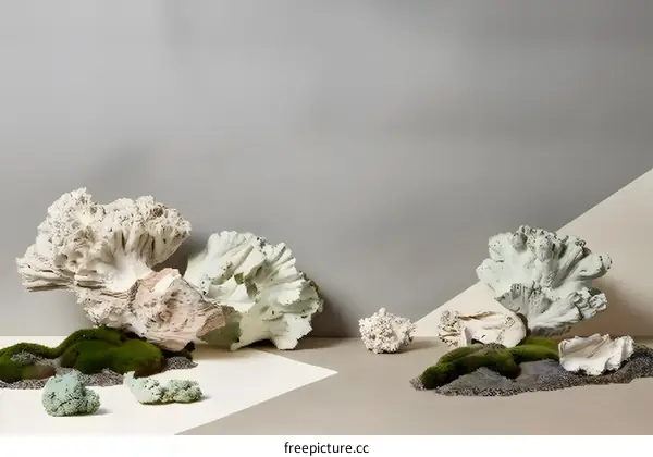 Sea Coral on a White and Brown Background