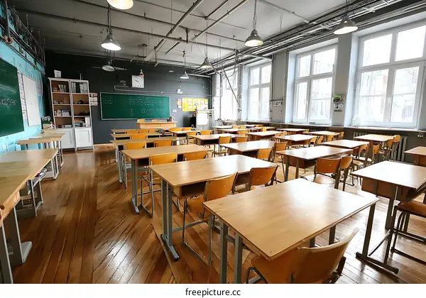 Empty Classroom Interior View