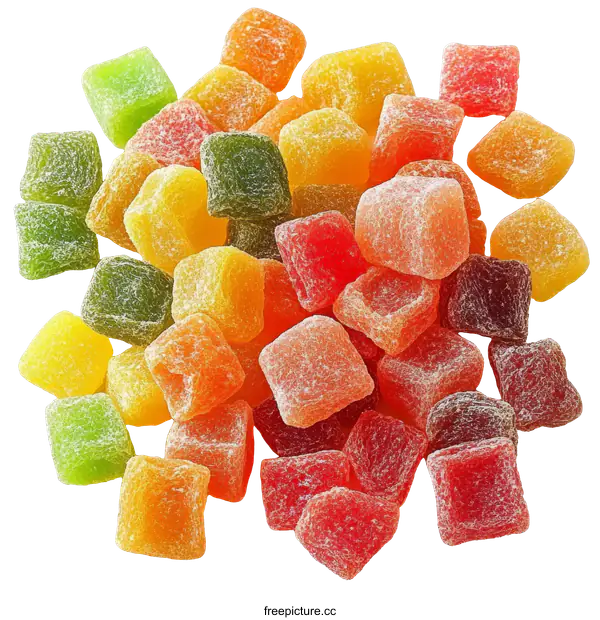 [Transparent Background PNG]Colorful Square Candies Pile Up