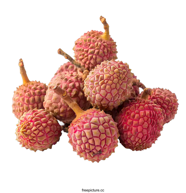 [Transparent Background PNG]A Pile of Fresh Lychees on a White Background