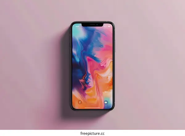 Modern Smartphone on a Pink Background