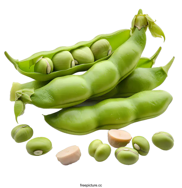 [Transparent Background PNG]Fresh green peas in pods