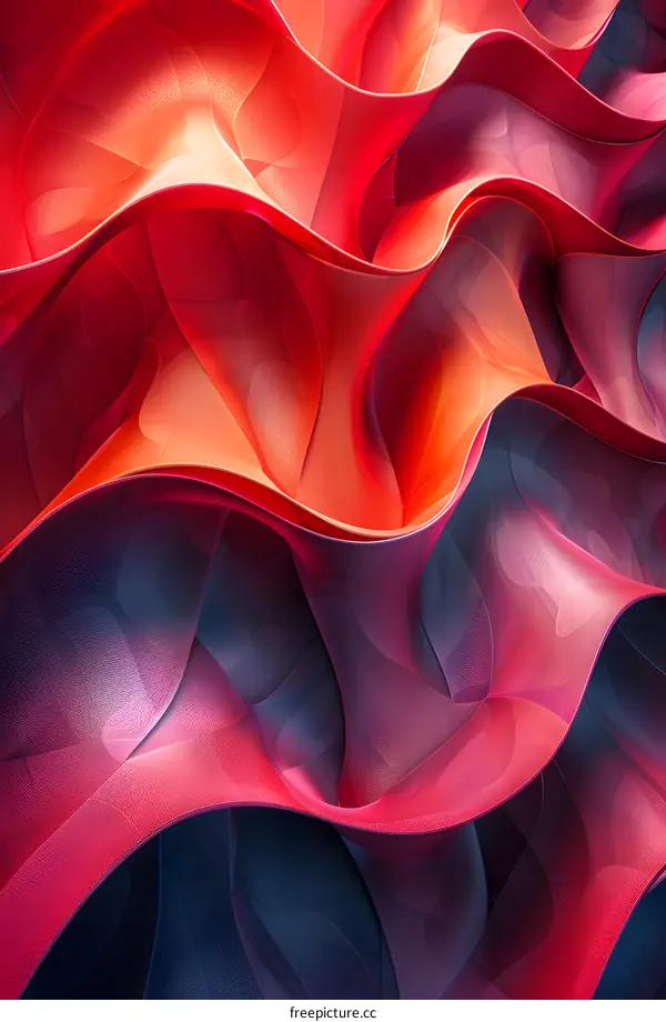Red Wavy Geometric Abstract Background