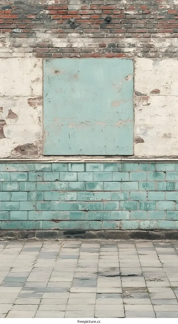 Vintage Brick Wall and Tile Floor