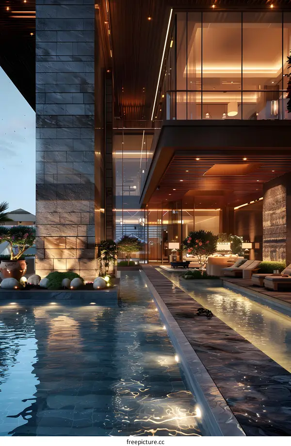 Swimming pool of a luxury hotel