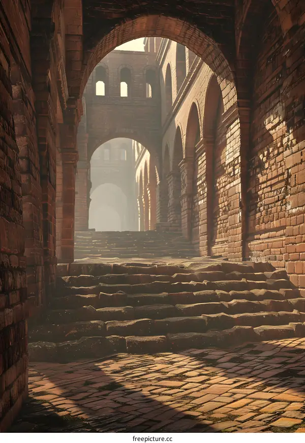 Stone Steps Leading Up to a  Ancient Structure