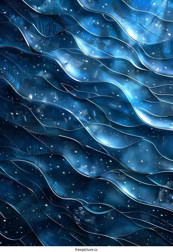 Abstract Blue Waves Background