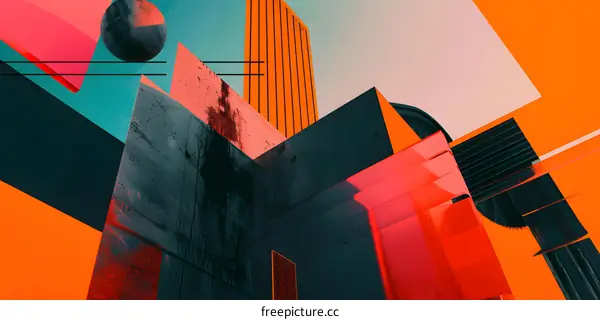 Abstract Geometric Shapes in Vibrant Colors