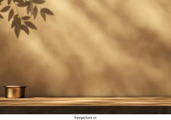 Golden Empty Display Stand with Natural Light