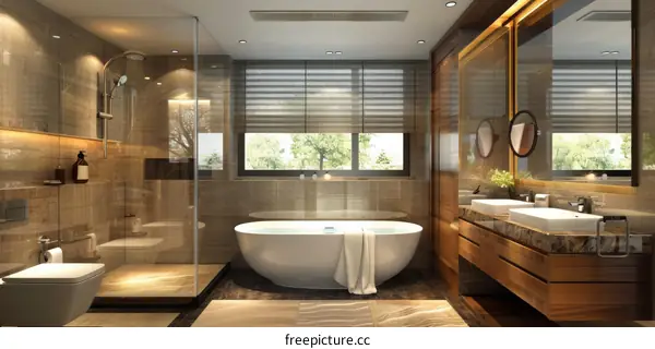 Modern Luxury Bathroom Design with Elegant Fixtures