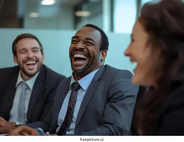 Business Colleagues Laughing Together in a Meeting