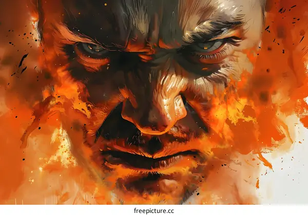 Close-up portrait of an angry man