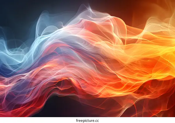 Abstract Background with Wavy Lines of Blue and Orange