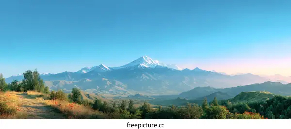 Majestic Mountain Range at Sunrise
