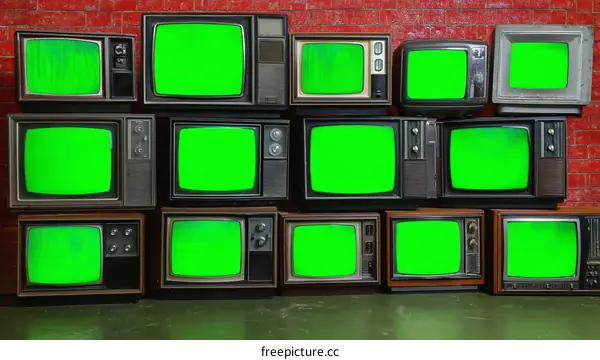 Vintage Televisions Green Screen Display