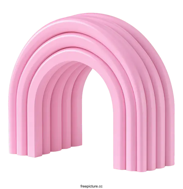[Transparent Background PNG]Abstract Pink Archway Design Illustration