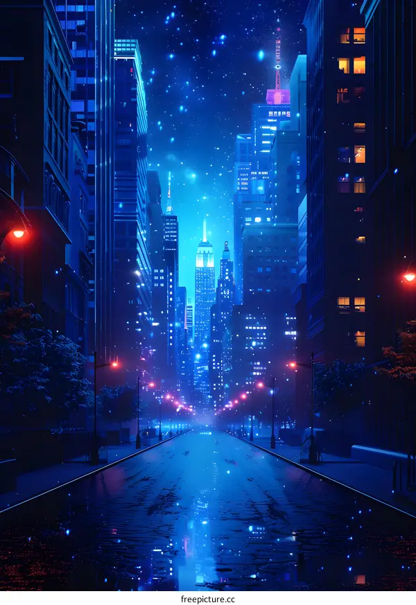 City street at night