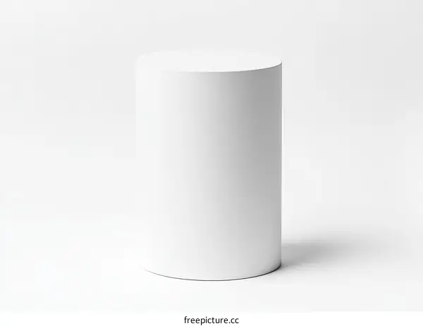 White Cylinder Display Stand Mockup
