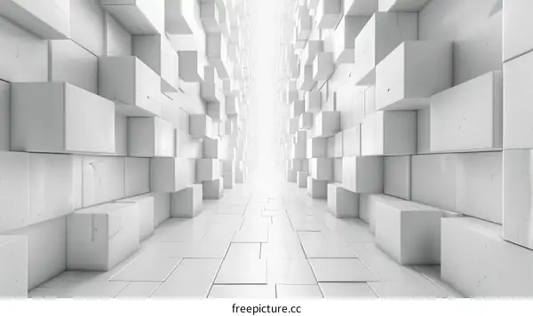 Futuristic white sci-fi tunnel