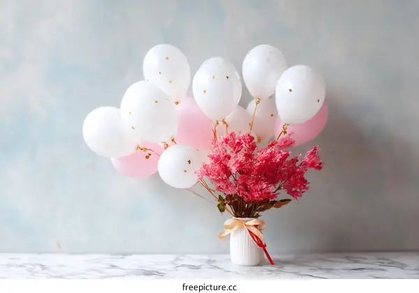 Pink and White Balloons Festive Decoration